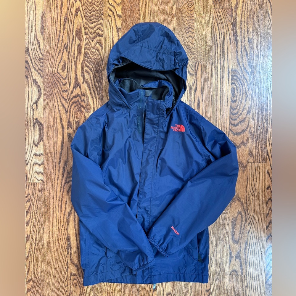 Navy blue with red logo, size medium (10-12)